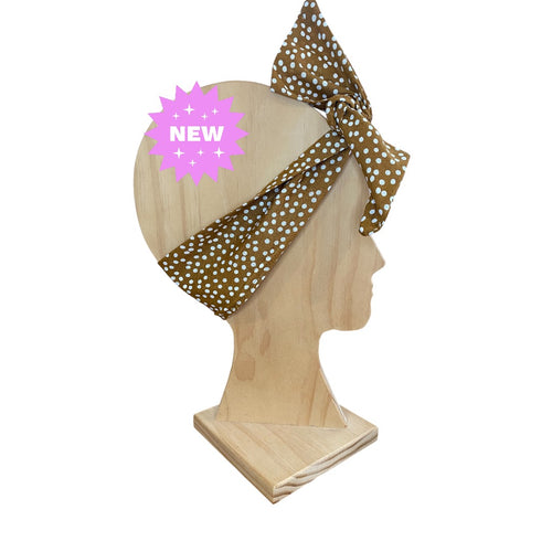 Caramel & White Dots Wrap n Twist Handmade