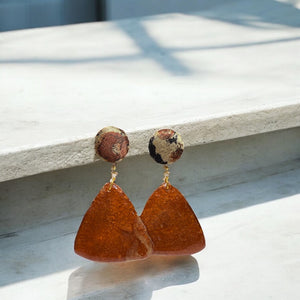 Cleo’s Resin Earrings - Bronze and Black