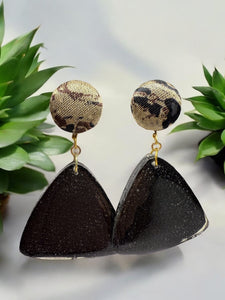 Cleo’s Resin Earrings - Bronze and Black