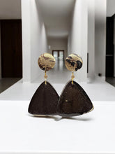 Load image into Gallery viewer, Cleo’s Resin Earrings - Bronze and Black