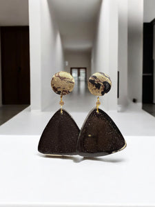 Cleo’s Resin Earrings - Bronze and Black