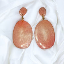 Load image into Gallery viewer, Princess Pastel Pink Large Shimmer Resin Earrings - Handmade