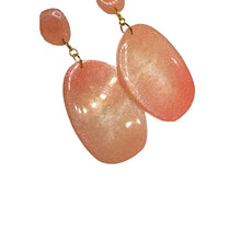 Load image into Gallery viewer, Princess Pastel Pink Large Shimmer Resin Earrings - Handmade