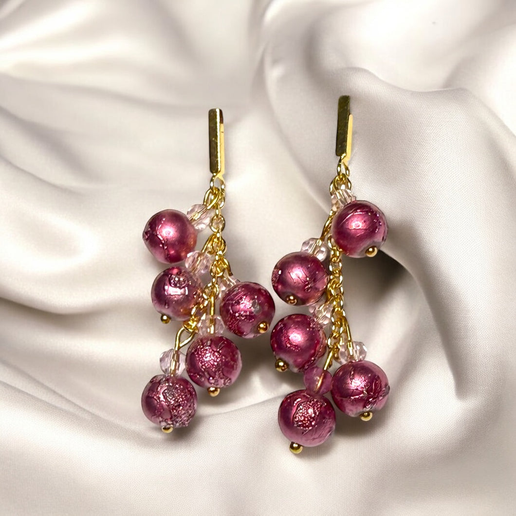 Hot Pink Beaded Dangle - Handmade