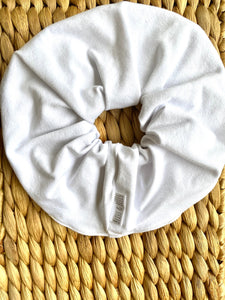 White stretch knit - JUMBO Scrunchie - Handmade