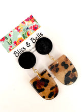 Load image into Gallery viewer, Leopard Print Fabric &amp; Resin Earrings