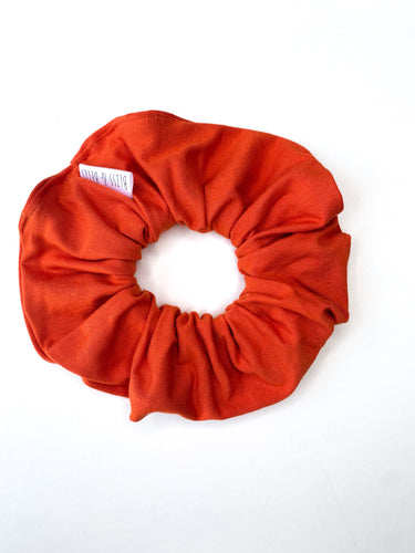 Orange Scrunchie - Handmade- Soft Stretch Knit Fabric