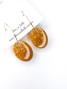 Handmade - Gold Glitter Hoops Resin Earrings