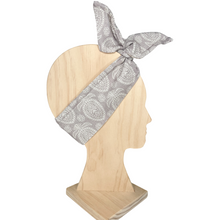 Load image into Gallery viewer, Jute - Batik - Linen Look - Wrap n Twist - Wite Headband - Handmade
