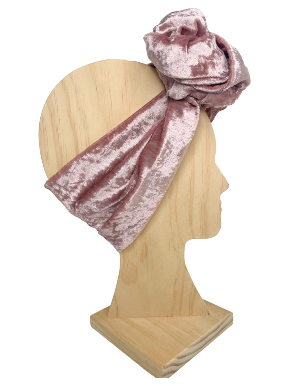 Dusty Pink Velvet - Boho Wire Headband - Handmade