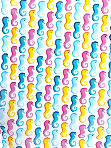Seahorse Blue, Pink and yellow - Handmade - Kids Face Mask