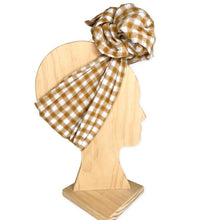 Load image into Gallery viewer, Mustard Gingham Boho Wire Headband