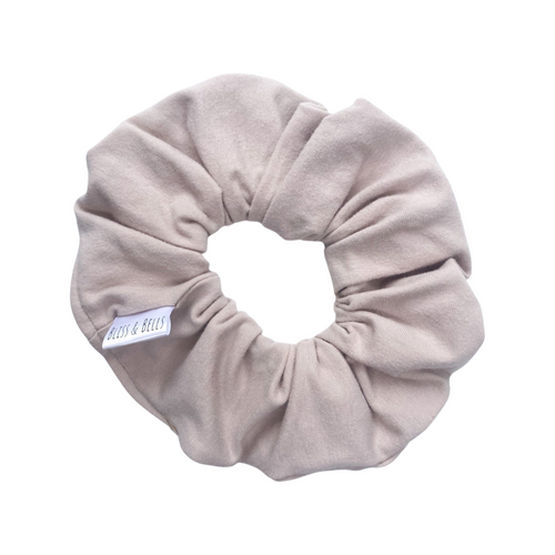 Beige Soft Knit Scrunchie - Handmade