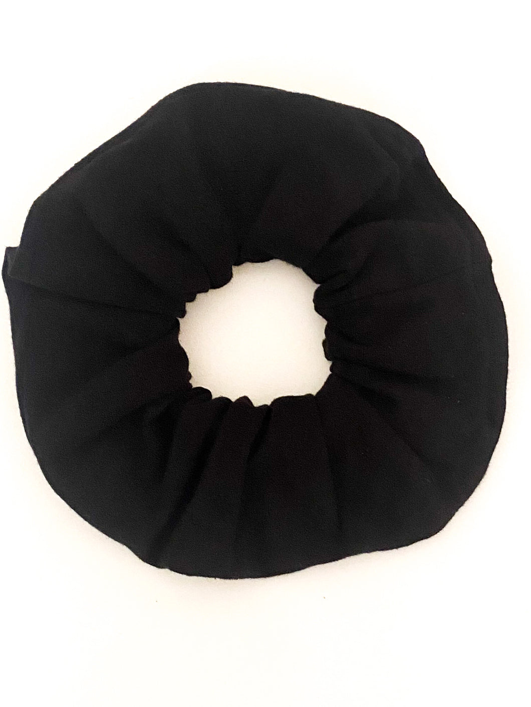 Black Stretch Knit Scrunchie - Handmade