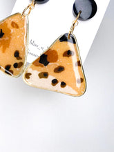 Load image into Gallery viewer, Handmade - Sia’s Resin Earrings - Black and White / Grey and Black / Tan, Black and Caramel