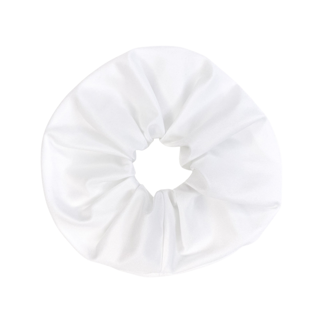 White Shimmer - Lycra Jumbo- Swimming Scrunchie- Handmade
