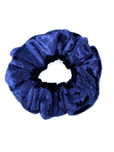 Navy Velvet Scrunchie - Handmade