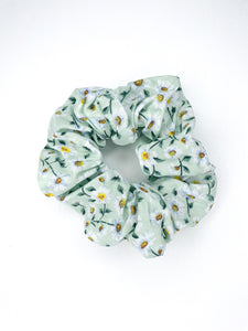 Small Daisy - Mint Pastel Green- Scrunchie- Handmade