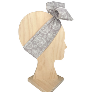 Jute - Batik - Linen Look - Wrap n Twist - Wite Headband - Handmade