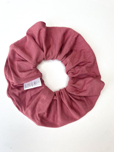 Dusty Pink Scrunchie - Handmade- Soft Stretch Knit Fabric