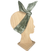 Load image into Gallery viewer, khaki Tie-Dye - Wrap n Twist- Wire Headband- Linen Blend- Handmade