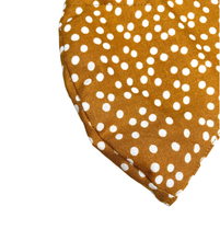 Load image into Gallery viewer, Mustard  Polka Dot - Adult Face Mask - 3 Layers, Nose Wire, Adjustable Straps And Pocket For Filter.