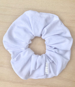 White Stretch Knit Scrunchie - Handmade