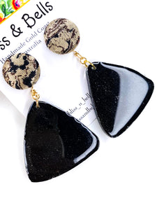 Handmade - Cleo’s Resin Earrings - Bronze and Black