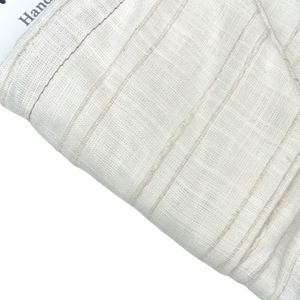Natural Cream- Raised Stripe- Wrap n Twist- Wire Headband- Linen/ Cotton blend- Handmade