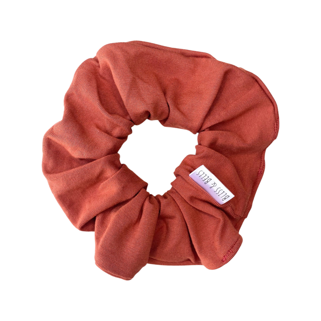 Rust Scrunchie - Handmade - Soft Stretch Knit Fabric