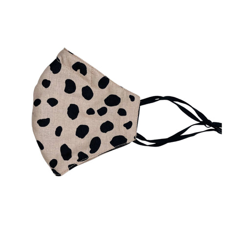 Natural Leopard - Adult Face Mask - 3 Layers, Nose Wire, Adjustable Straps And Pocket For Filter- Handmade.