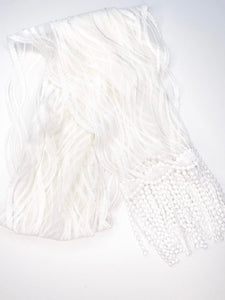White  Lace - Hair Scarf - Tassels - Handmade