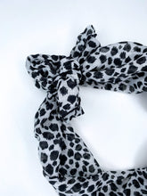 Load image into Gallery viewer, Leopard Hair Scarf- Black &amp; White- Handmade