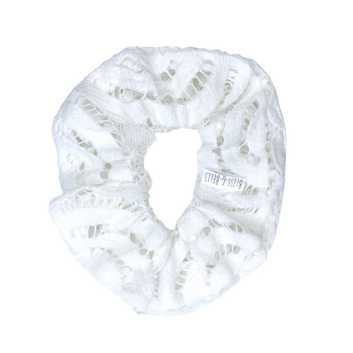 Lace Scrunchie - Handmade - White