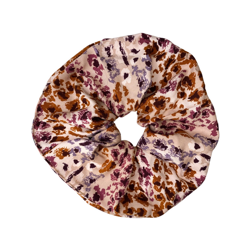 Mottled Cheetah - Beige, Rust, Lilac- Jumbo Scrunchie ( OOPS RANGE) - Handmade