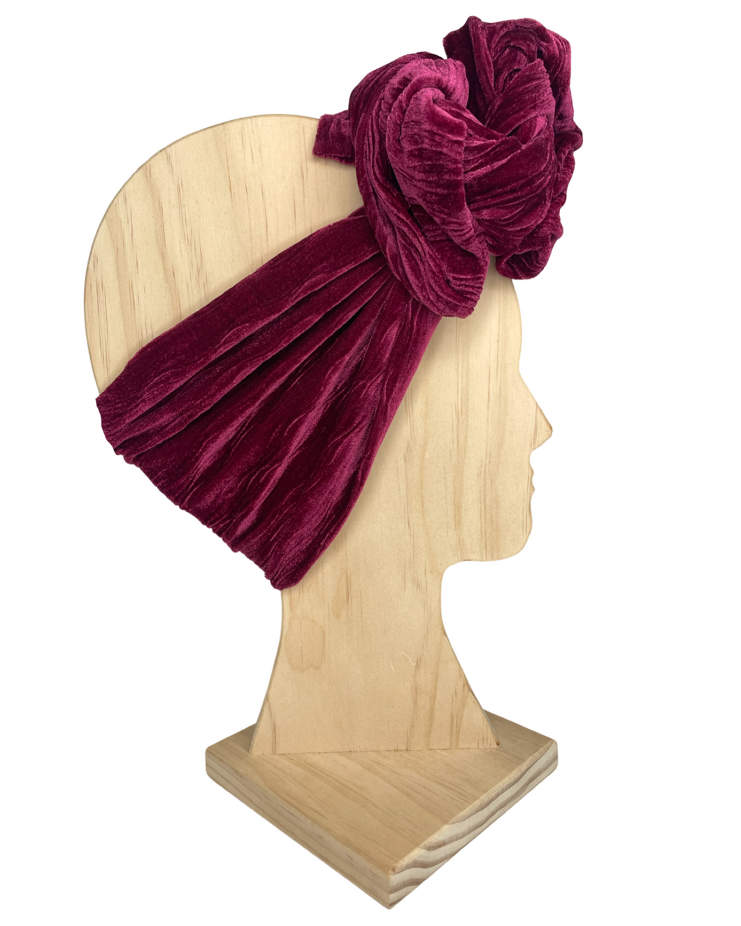 Berry- Textured Velvet - Boho Wire Headband - Handmade