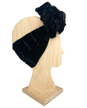 Load image into Gallery viewer, Crinkle Velvet Black -Boho Wire Headband- Handmade