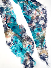 Load image into Gallery viewer, Blue Mottled Hair Scarf- Lace- Handmade