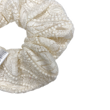 Load image into Gallery viewer, Vintage Leaf Cream Scrunchie - Handmade - Detailed Lace