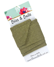 Load image into Gallery viewer, Moss Green -  Wide Rib Knit- Wrap n Twist Wire Headband- Handmade
