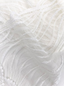 White  Lace - Hair Scarf - Tassels - Handmade