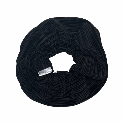 Black Crinkle Jumbo Scrunchie- Polyester- Handmade