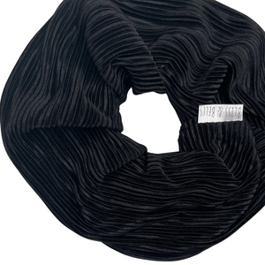 Black Crinkle Jumbo Scrunchie- Polyester- Handmade