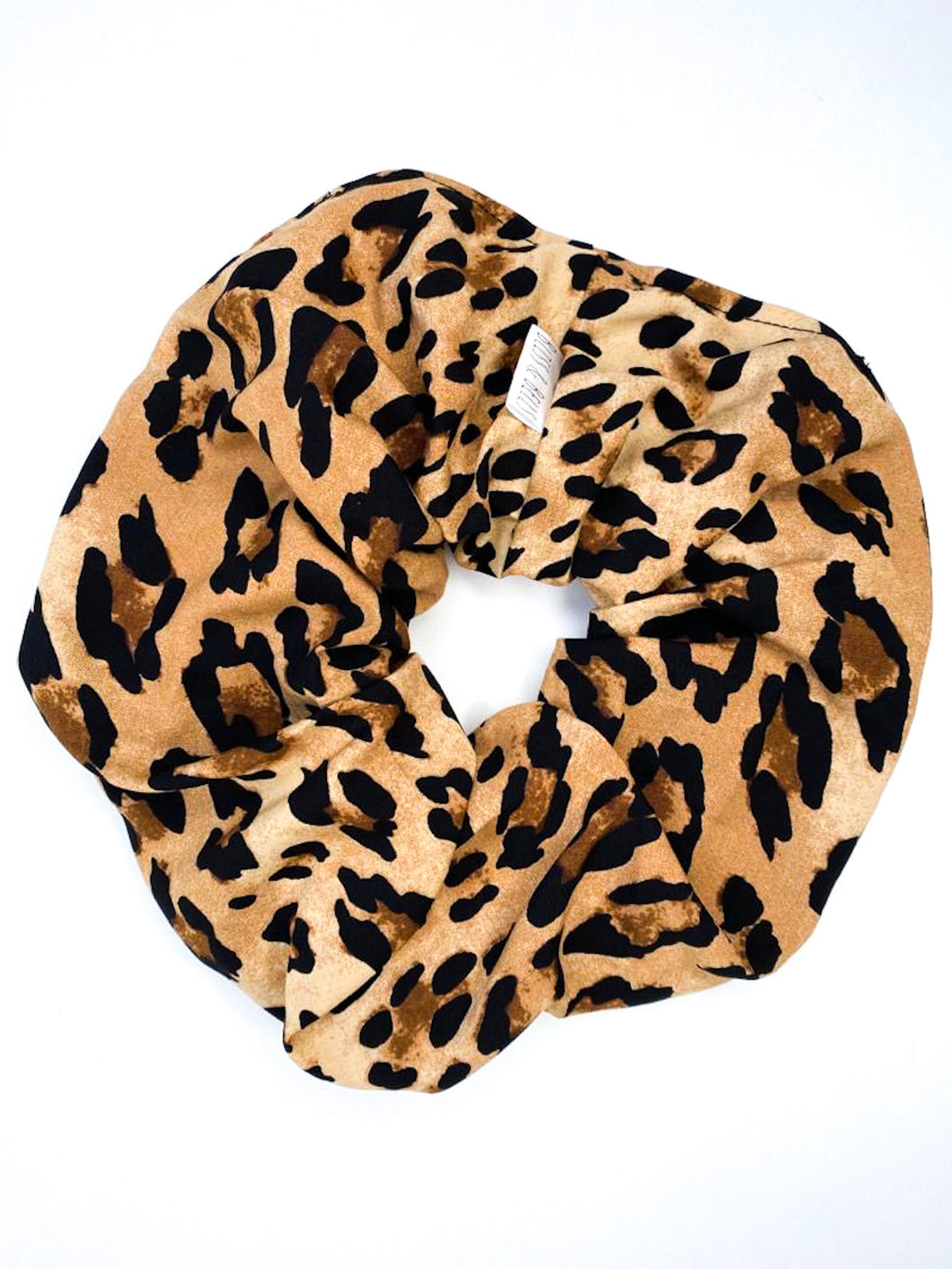 Leopard - JUMBO Scrunchie - Tan/Black - Handmade