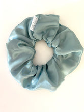 Load image into Gallery viewer, Sleepy Time Scrunchie - Handmade - Dusty Blue, Peach, Tan and Cream - Satin