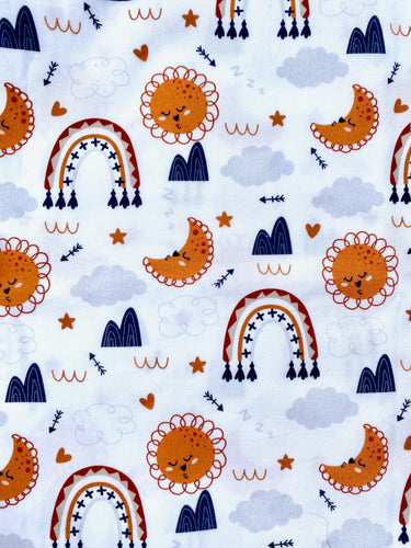 Mustard and Navy Dreamtime - Handmade - Kids Face Mask