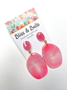 Handmade - Princess Pink Resin Earrings