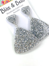 Load image into Gallery viewer, Handmade - Out on the town Resin Earrings - silver Chunky Glitter
