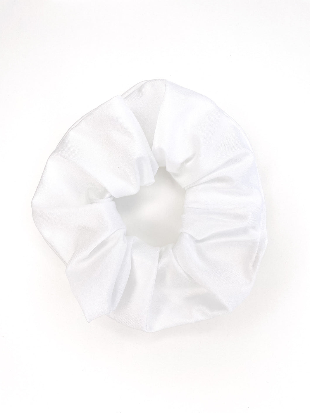 White Shimmer- Lycra- Swimming Scrunchie - Handmade