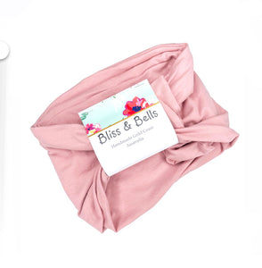 Pale Pink- Boho Wire Headband- Stretch Knit Fabric- Handmade
